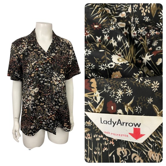 1970s Mountain Meadow Floral Button Up Blouse Top Boho / Women’s Medium * - Picture 1 of 4